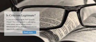 Is Criticism Legitimate in the New Apostolic Church?